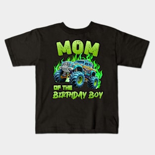 Mom And Dad Of The Birthday Boy Monster Truck Family Decor Kids T-Shirt